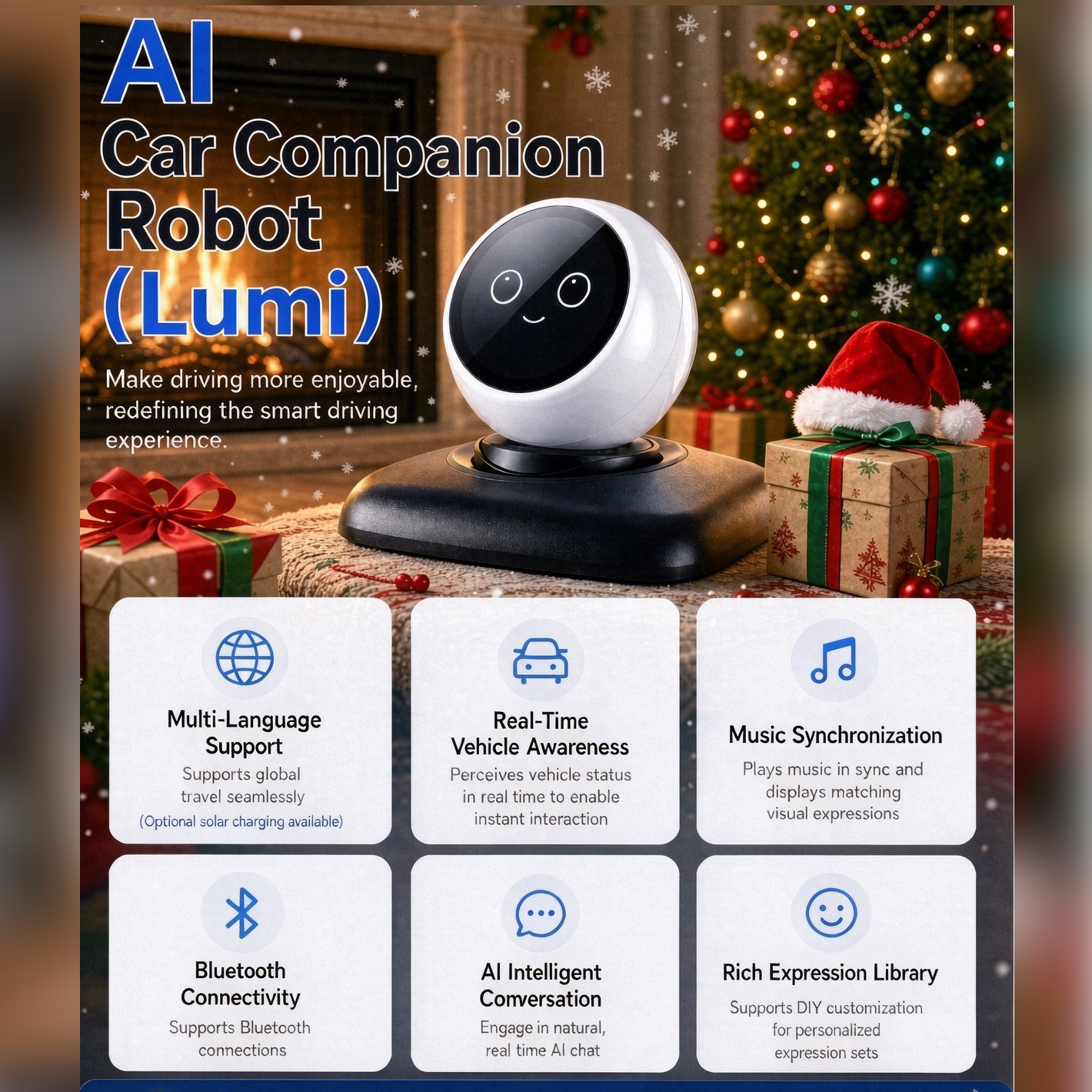 Christmas Gift Cute Emoji AI C - Robot Bluetooth Car 评论和价格