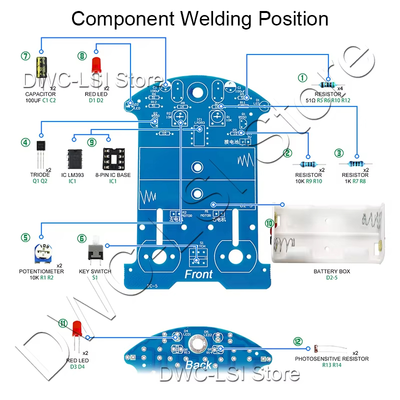 Practice Soldering Learning El - Line Follower Robot 评论和价格