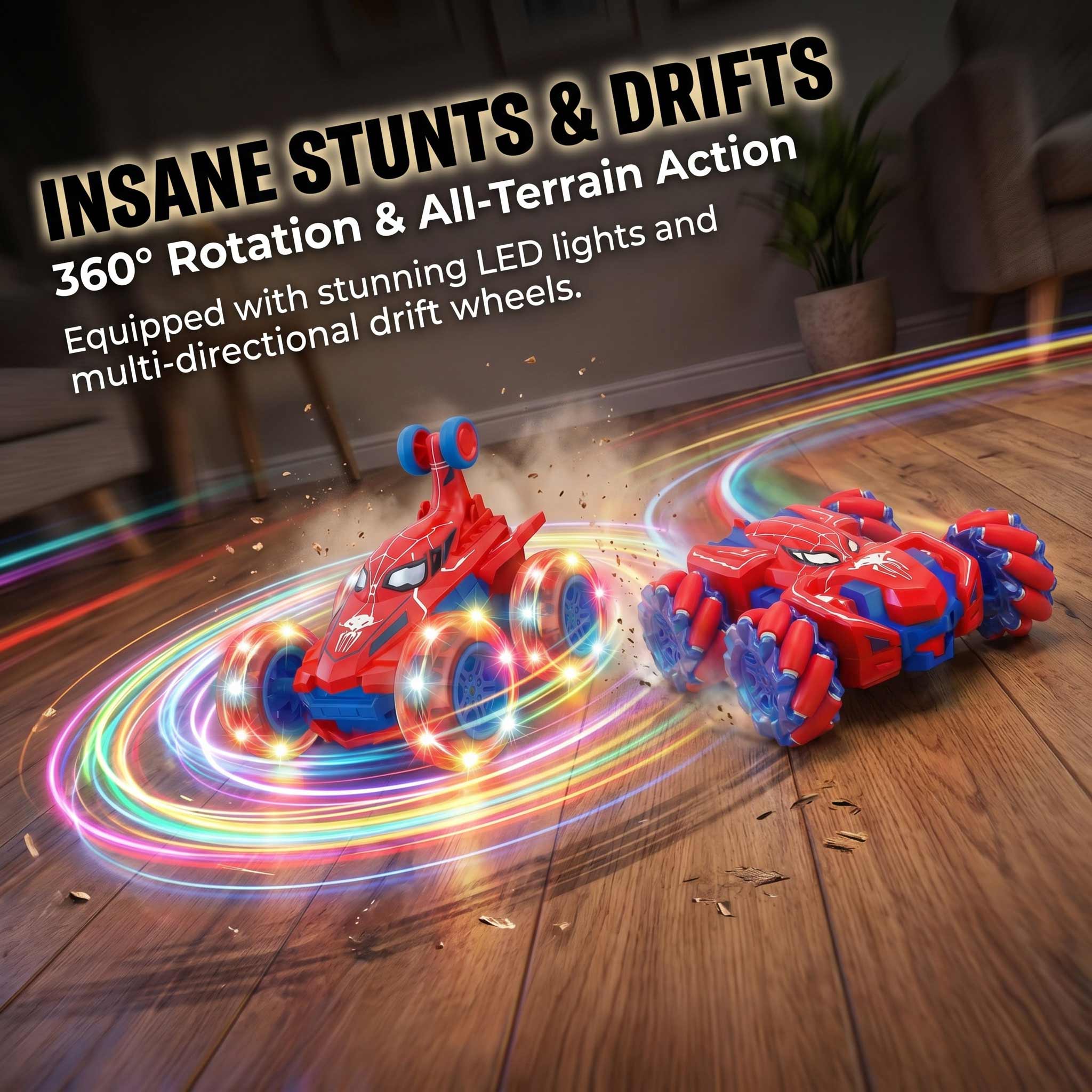 Dual 2Pcs Red Spider RC Stunt  - Omni Wheel 评论和价格