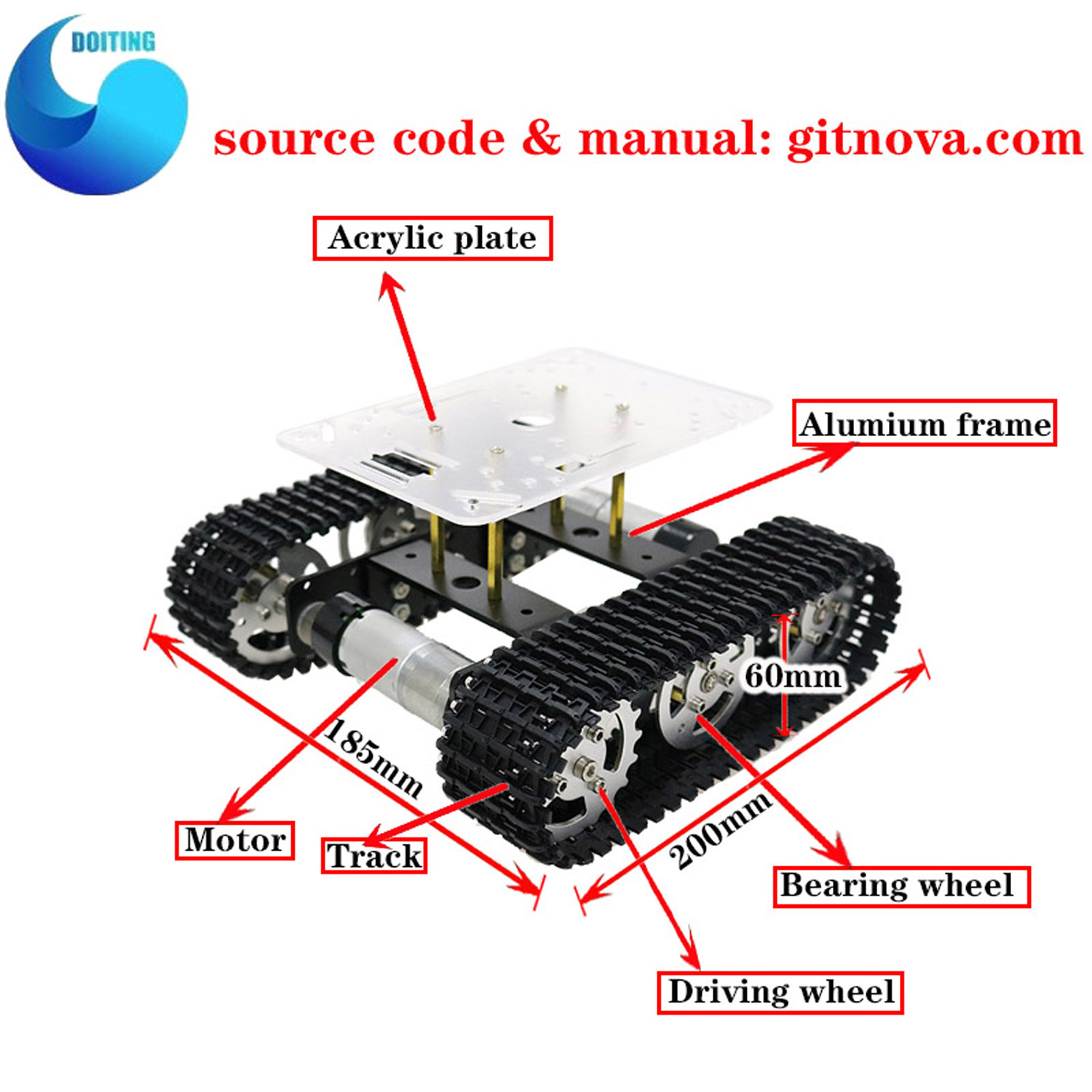 RC Metal Robot Tank Car Chassi - Tracked Robot Chassis 评论和价格