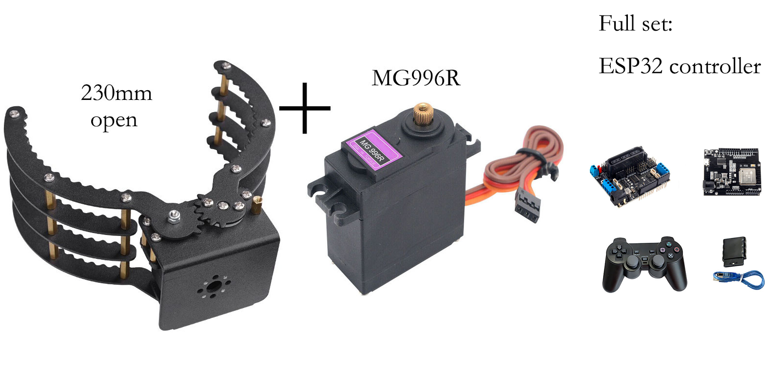 230mm Opening Mechanical Claw  - Robot Arm Kit 评论和价格